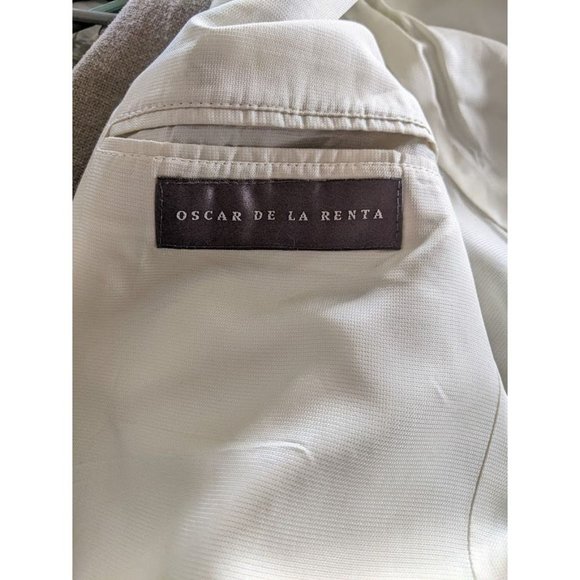 Men's Oscar de la Renta Silk Wool Blend Blazer Sport Coat Sand 44L 2 Button Suit - Picture 5 of 6